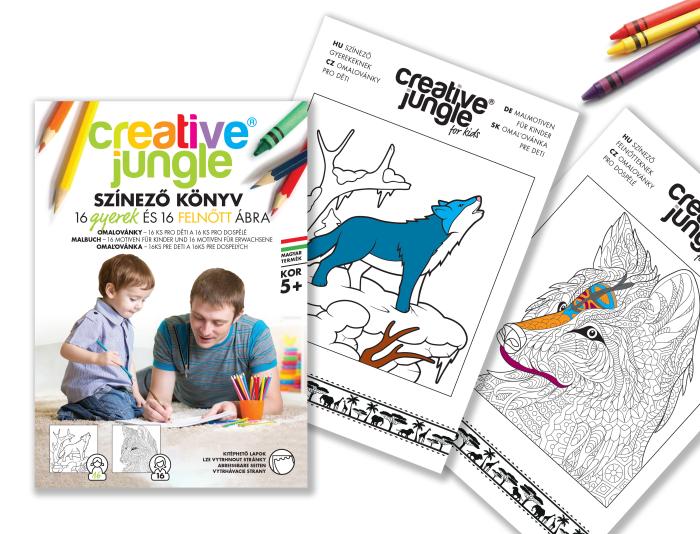 CSALÁDI CREATIVE JUNGLE GYERMEK ÉS FELNŐTT KIFESTŐ EGYBEN <br /> Fiúknak
