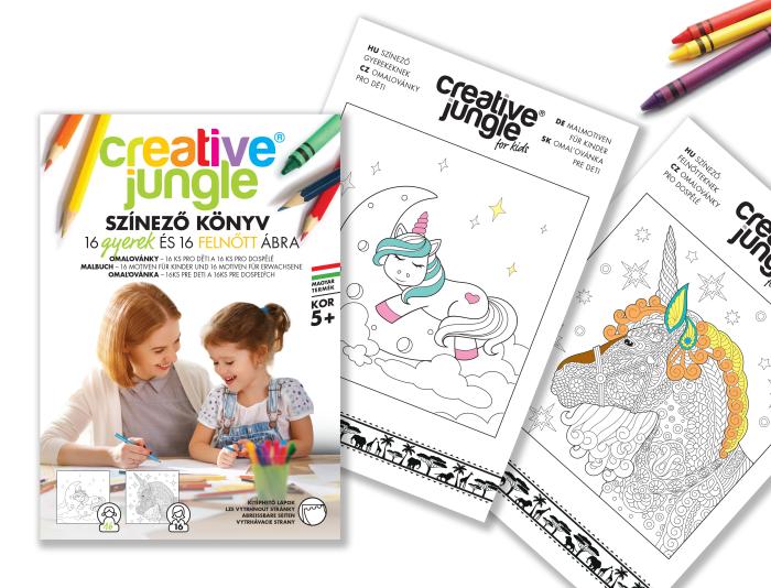 CSALÁDI CREATIVE JUNGLE GYERMEK ÉS FELNŐTT KIFESTŐ EGYBEN <br /> Lányoknak