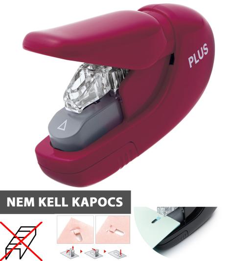 PLUS JAPAN MINI KAPOCS NÉLKÜLI TÜZŐGÉP - PIROS
