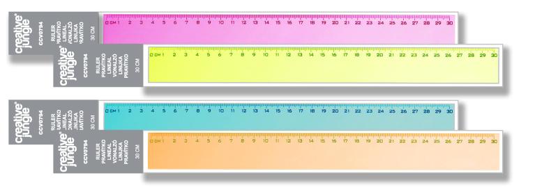 SZÍNES 30 CM SaKOTA VONALZÓ EGYEDI CSOMAGOLÁSBAN