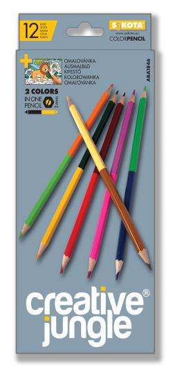 2 X 12 -ES DUPLA CREATIVE JUNGLE <br /> GREY <br /> - SZÍNESCERUZA
