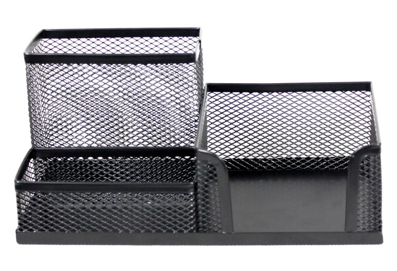 SaKOTA FÉMHÁLÓS KÉSZLET: BLOKKTARTÓ, ÍRÓSZERTARTÓ, KAPOCSTARTÓ 203X103X95 – FEKETE