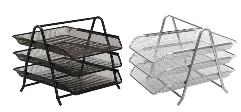 SaKOTA FÉMHÁLÓS IRATTARTÓ TÁLCA 3 EMELETES FEKETE