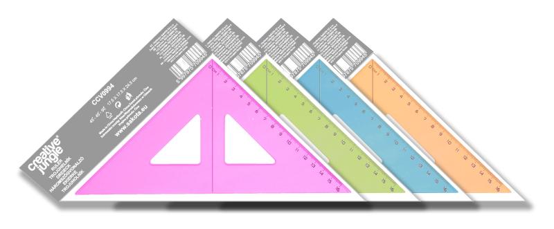SZÍNES 45 FOKOS SaKOTA VONALZÓ EGYEDI CSOMAGOLÁSBAN