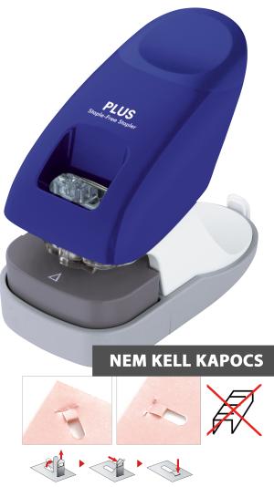 PLUS JAPAN MAXI ASZTALI KAPOCS NÉLKÜLI TÜZŐGÉP ÉS LYUKASZTÓ - KÉK
